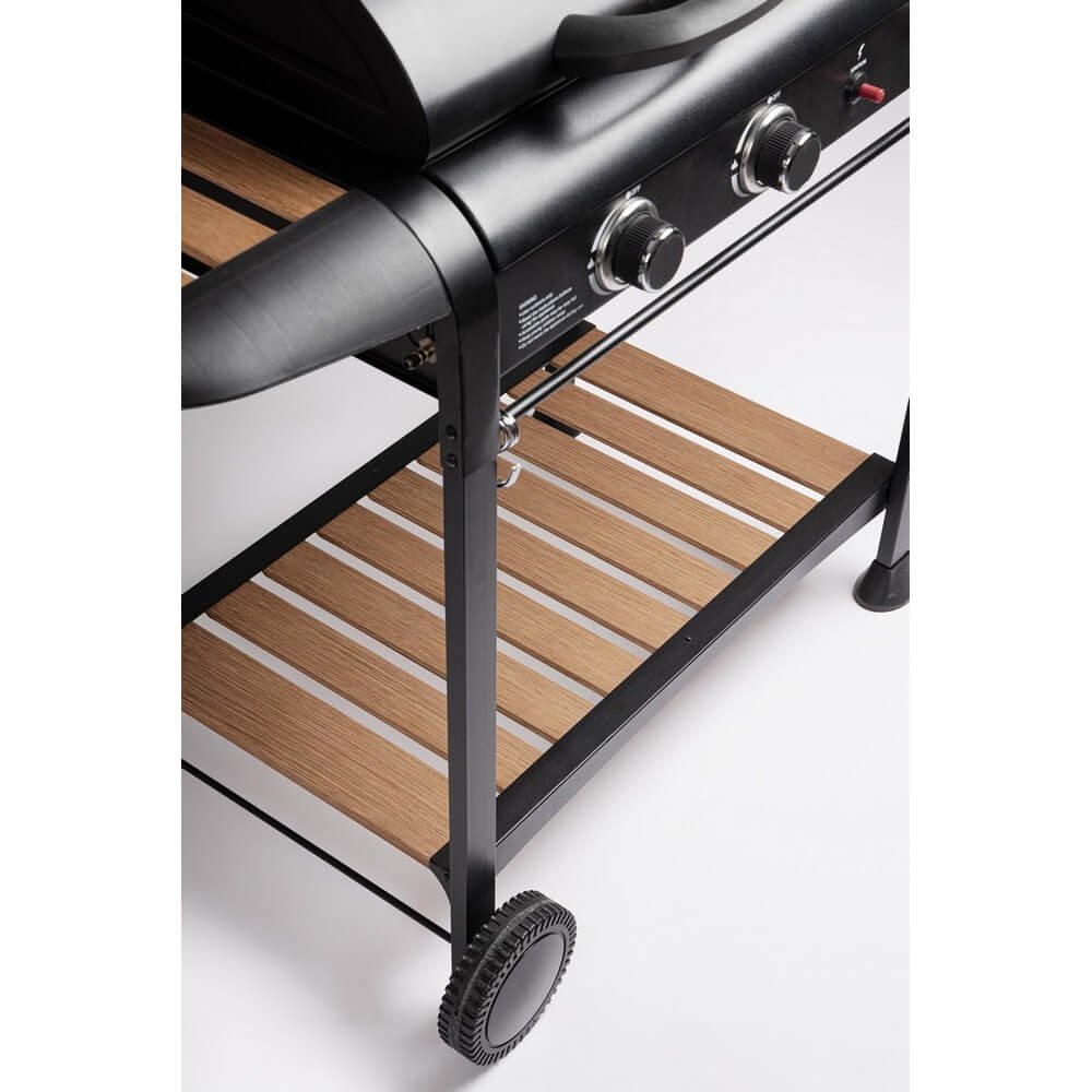 Barbecue a Gas 3 Bruciatori Acciaio Nero da Esterno - NOELIA