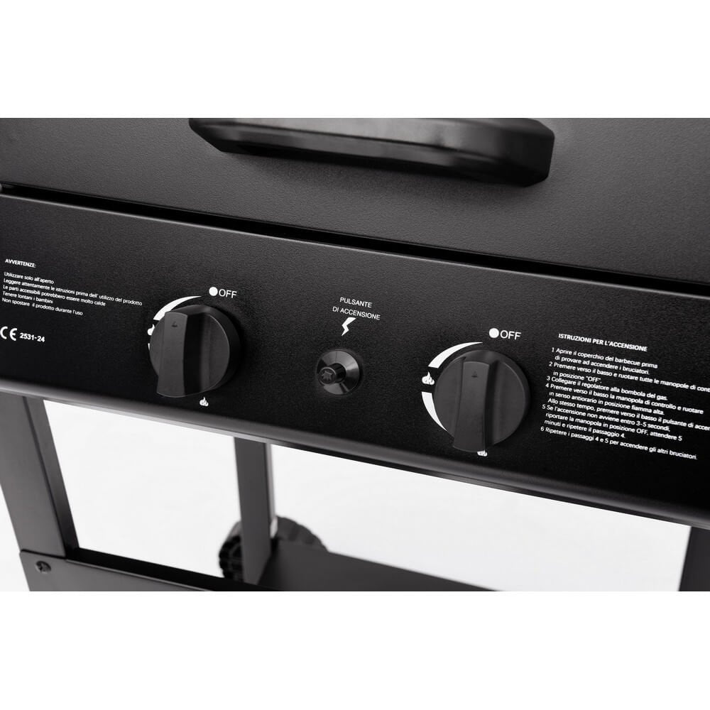 Barbecue a Gas Acciaio Nero da Esterno Moderno - LYMER