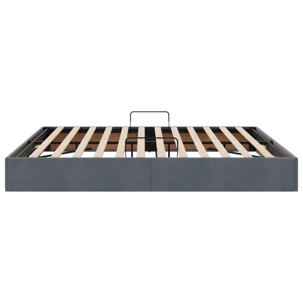 Letto ottomano Grigio Scuro 160 x 200 cm Velluto