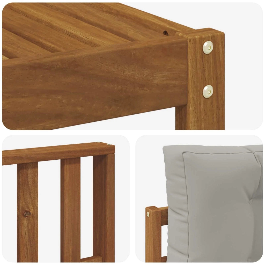 Set di divani da esterno 5 pcs Grigio Naturale e Chiaro 3367434