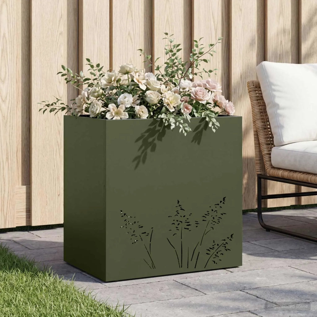 Vaso da giardino Verde Oliva 50 x 30 x 49 cm 8005812