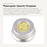 Stabilizzatore per piastre - Sostegno per piastre - Peso per piastre in vinile - Miglioramento della qualità del suono - Eliminazione delle vibrazioni - Design a livello - Peso della piastre