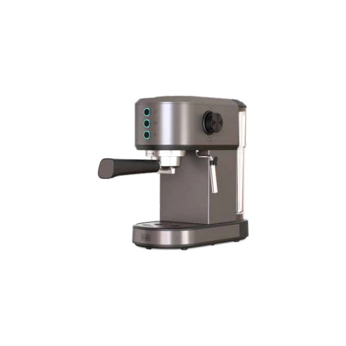 BLACK+DECKER, Macchina Espresso Manuale BXCO1350E, 20 Bar, 2 Tazze, Argento