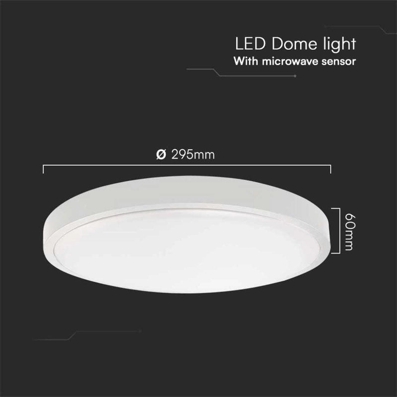 Plafoniera Led Da Soffitto Rotonda 18W 1830 Lumen con Telecomando e Sensore di Movimento a Microonde Luce Bianca 4000K IP44 SKU-76601