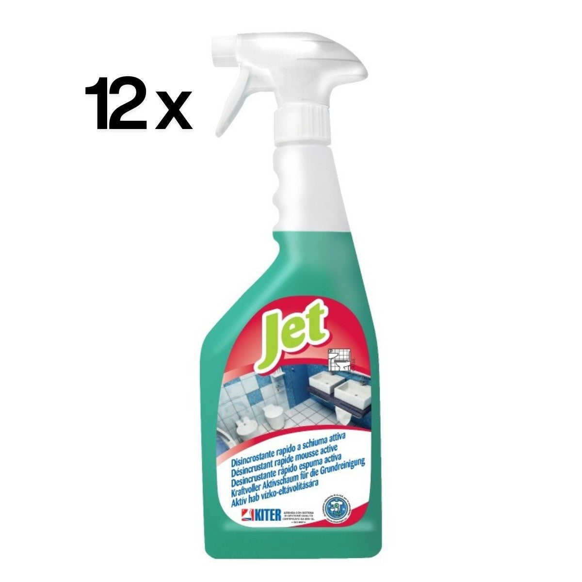 Jet 12 Pezzi x 750 ml, Disincrostante in Schiuma Anticalcare Bagno, WC | Kiter