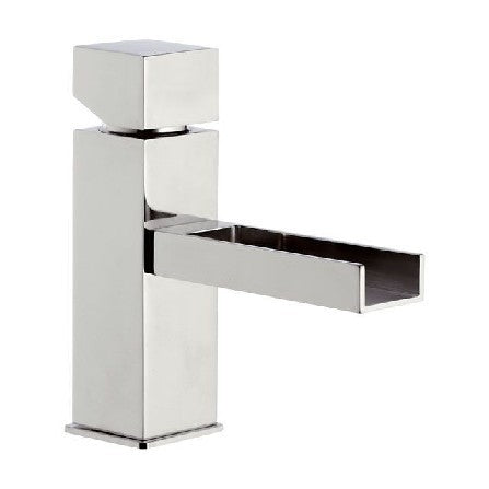 Rubinetto lavabo con bocca a cascata elegante e raffinato made in italy - serie cube waterfall