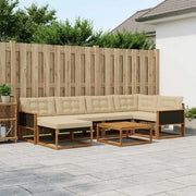 Set di divani da esterno con cuscino 7 pcs Naturale e Beige 3381545