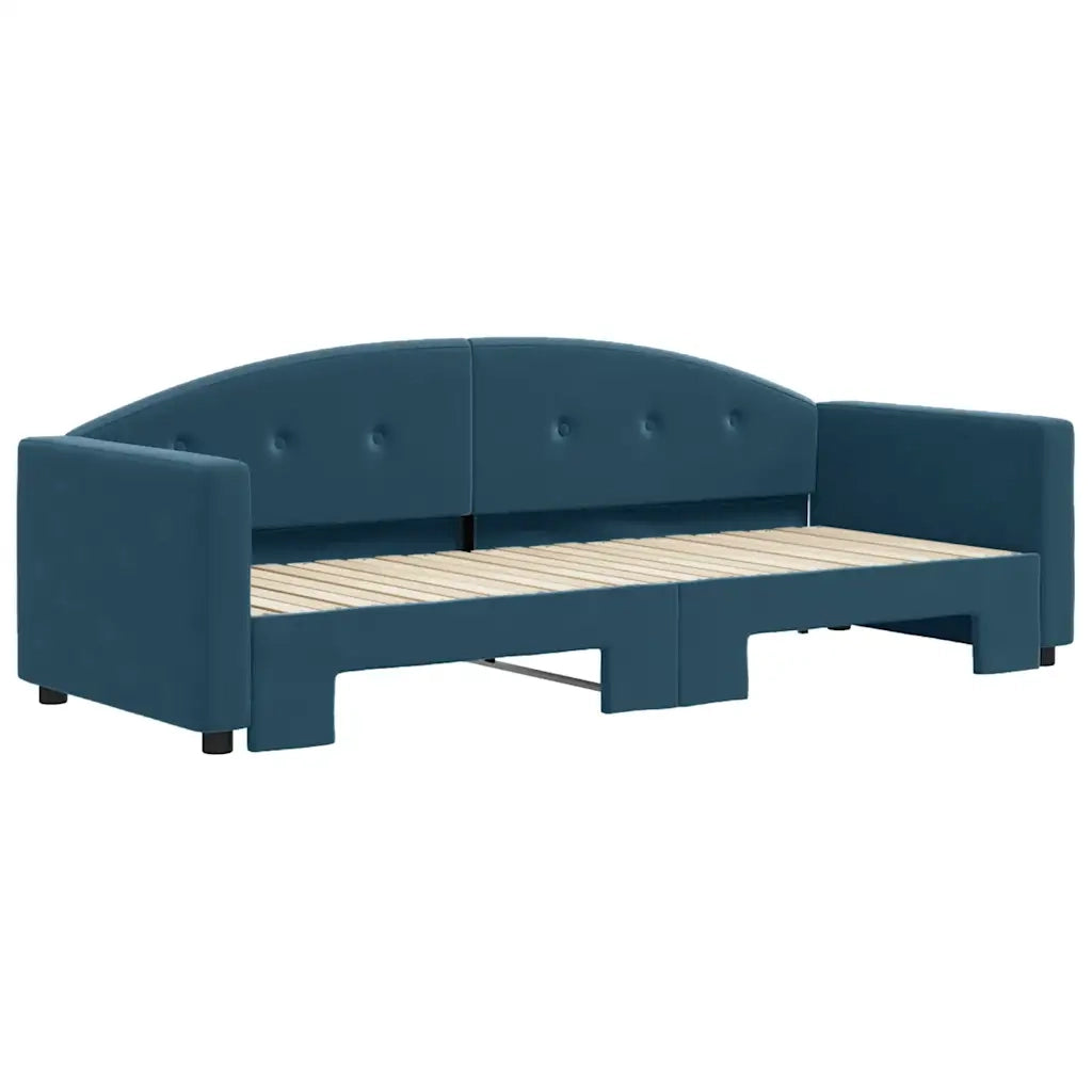 Divano Letto con Letto Estraibile Blu 80x200 cm in Velluto 3197293