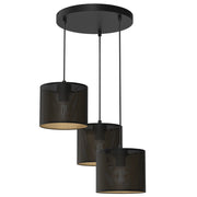 Lampada a sospensione Luminex Loft Shade 3 luci nero/oro