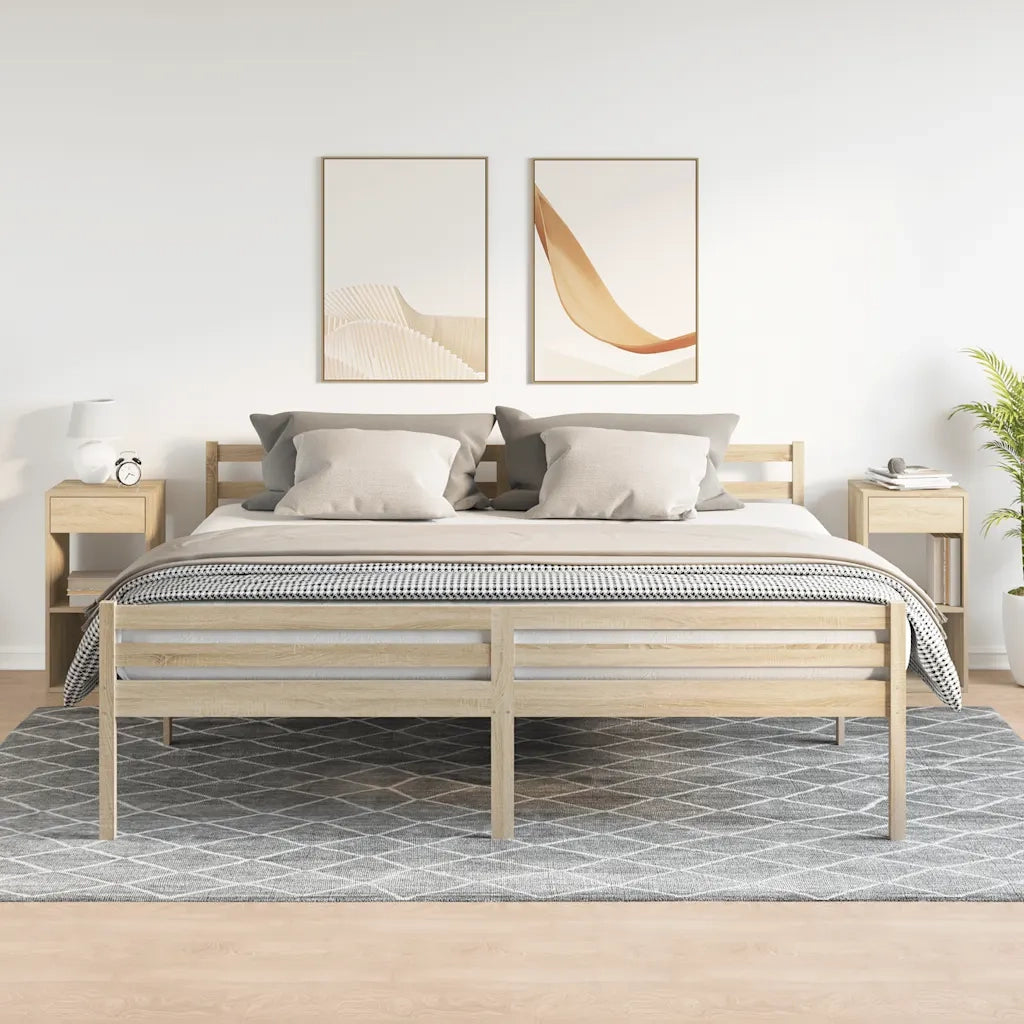 Set di 2 Comodini | Armadio da Notte | Mobiletto da notte con Cassetto Rovere Sonoma 35x34x66,5 cm