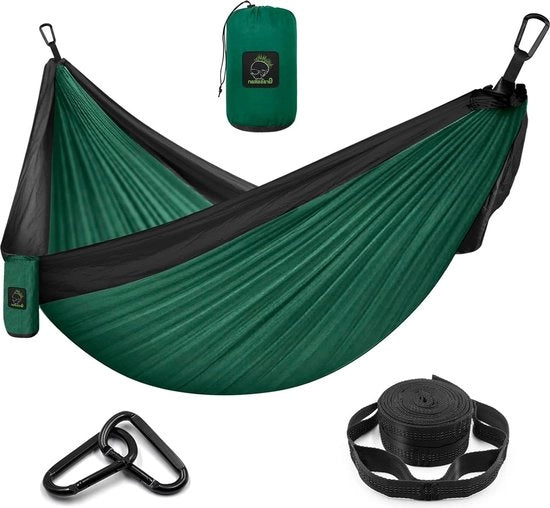 Hangmat ultralight per 2 persone - 300 x 200 cm - Portatile e respirabile - Ideale per trekking, escursioni in bicicletta, pesca, giardinaggio e spiaggia