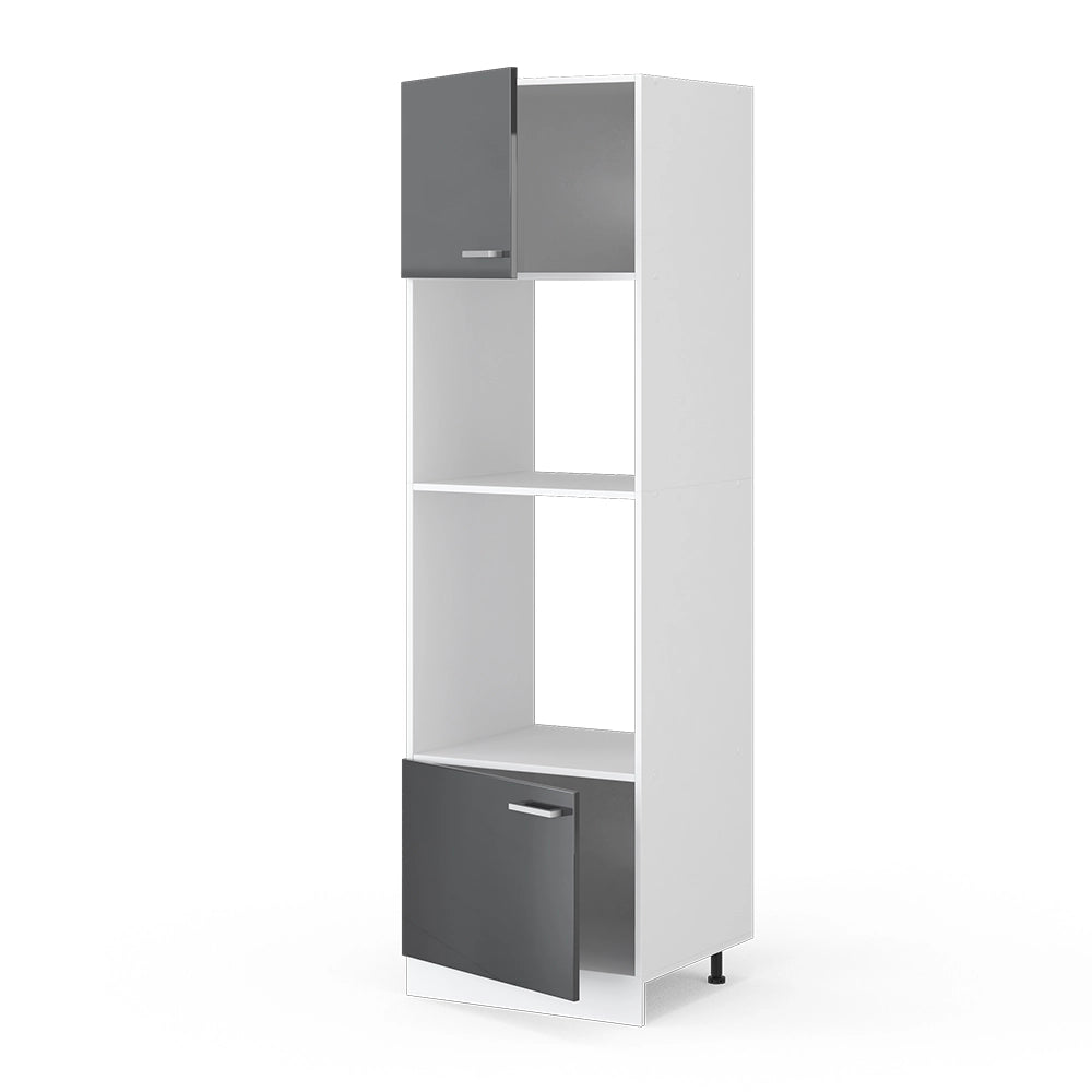 Vicco Dispensa universale Antracite lucido 60 cm con ripiani e ante a giorno