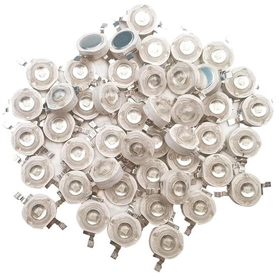 Sorgente di luce a LED ad alta potenza 3W - Adatta per la coltivazione idroponica - Blu regale - 50 pezzi - Per acquario e crescita