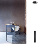 Lampada sospensione SLIM LED 5W pendente DIMMERABILE cilindro luce sospesa 2700K tavolo cucina bar RA90 230V NERO