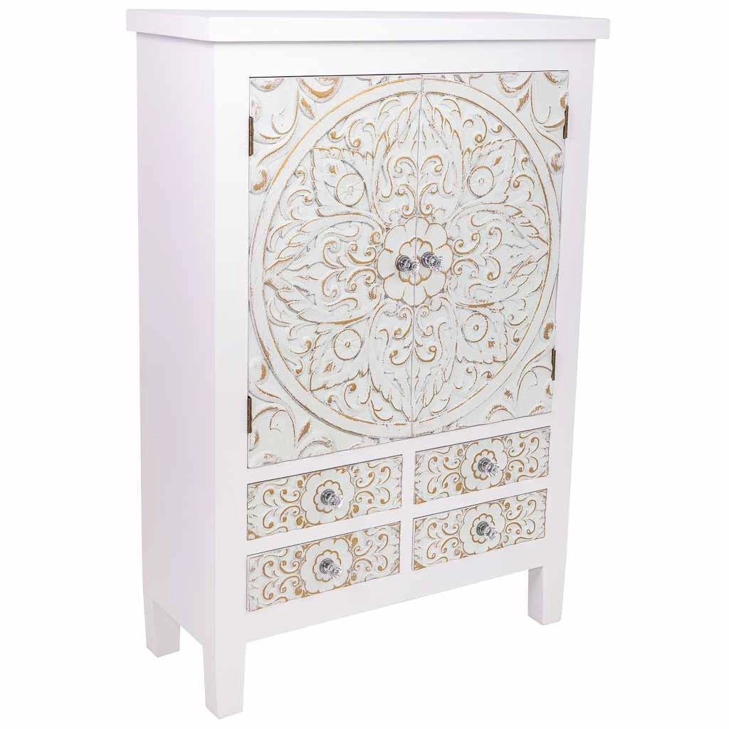 Armadio in legno con 4 cassetti e 2 ante 68x27,5x101h cm