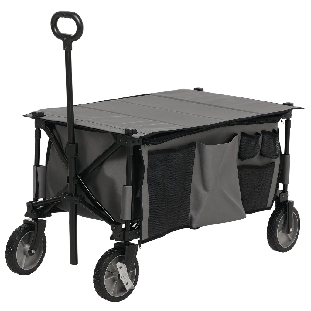 Carrello da giardino pieghevole ¨C zephmum ¨C grigio scuro 108x55x93 cm