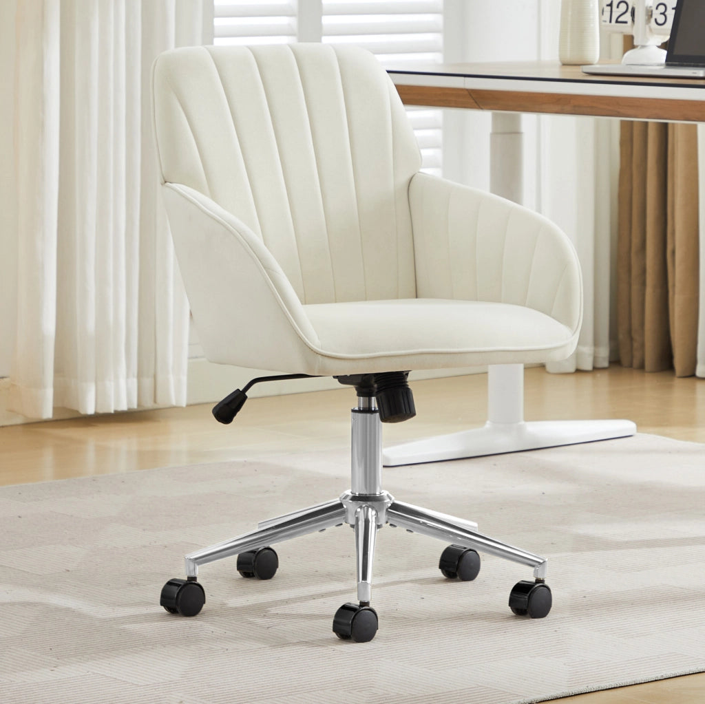 Sedia da ufficio girevole ergonomica con altezza regolabile e schienale imbottito