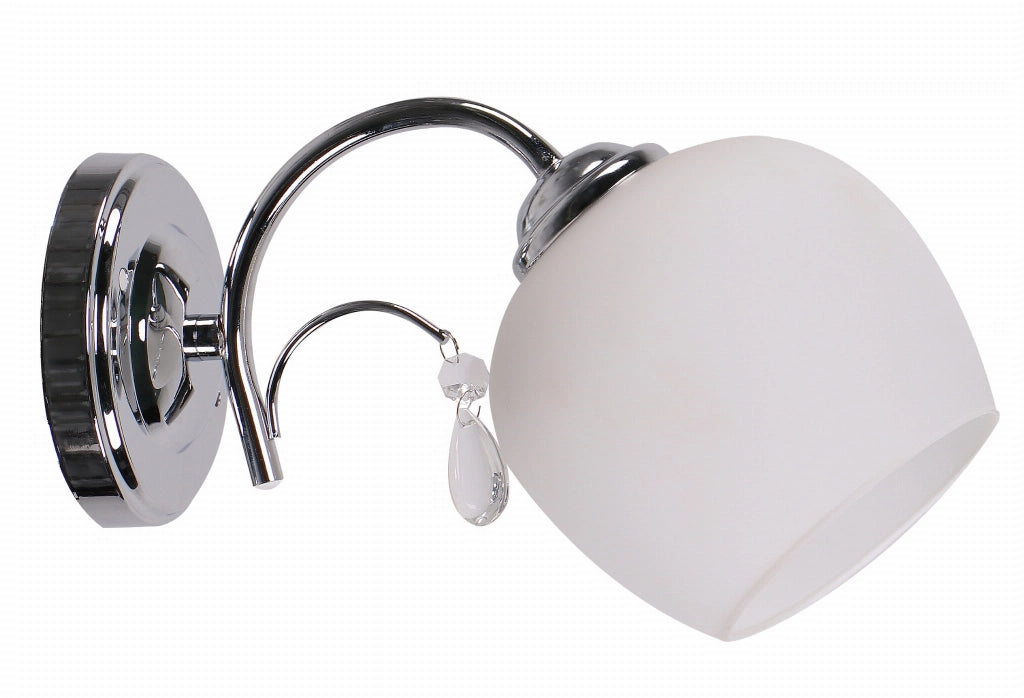 Applique Zachera Candellux bianco/cromo E27 1x40W in vetro