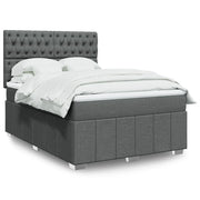 Giroletto a Molle con Materasso Grigio Scuro 140x190 cm Tessuto 3291671