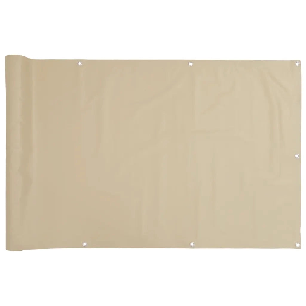 Paravento da Balcone-Pannello per balcone in Tessuto Oxford 90x400 cm Beige
