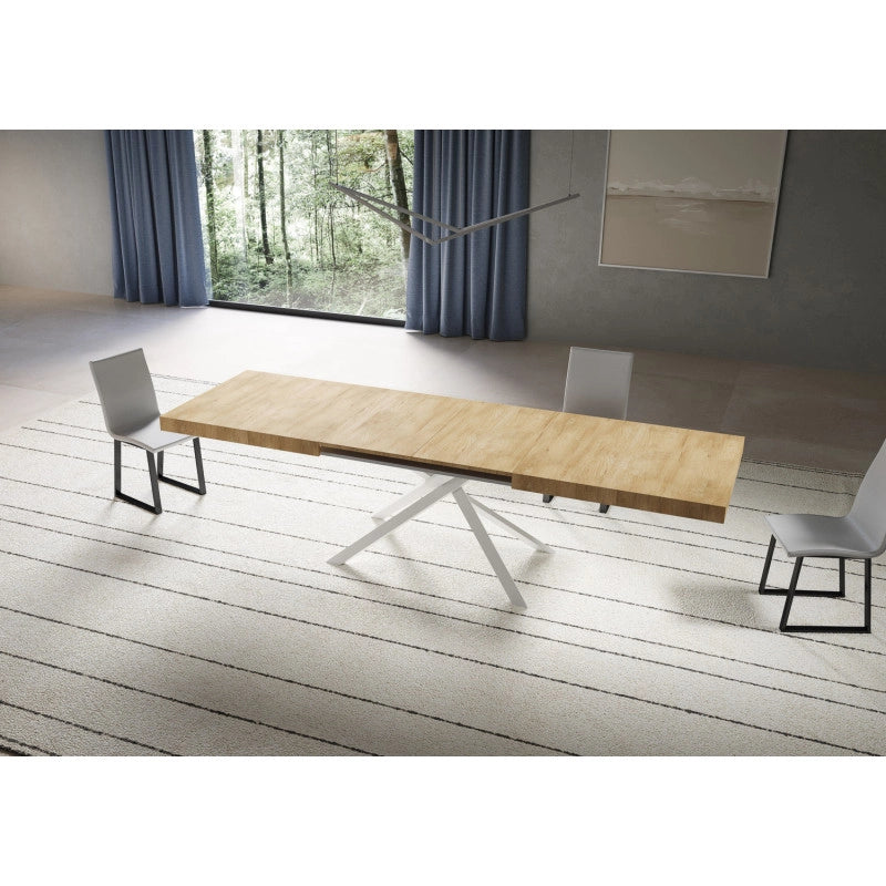 Tavolo allungabile 200/304x90 cm Niket telaio Bianche - Noce