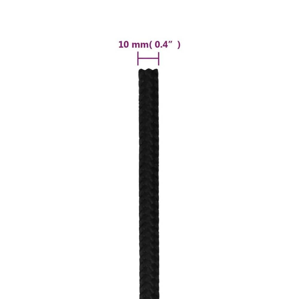 Black Work Rope, 10 Mm, 100 M, Polyester