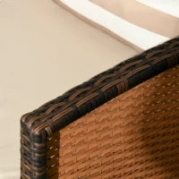 Divano da Giardino a 3 Posti in Rattan PE e Acciaio, 173x68x78 cm, Marrone