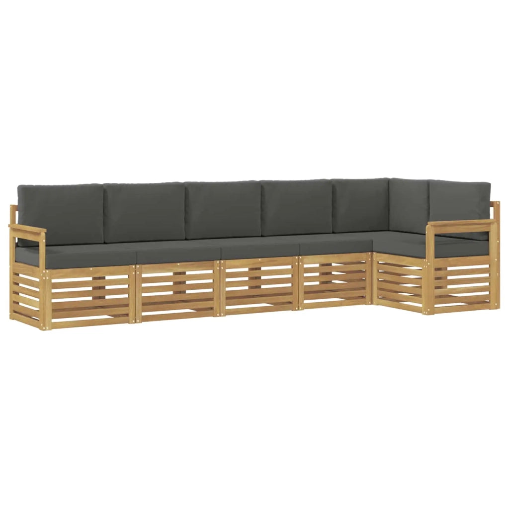 Set di divani da esterno 6 pcs Bianco e Antracite