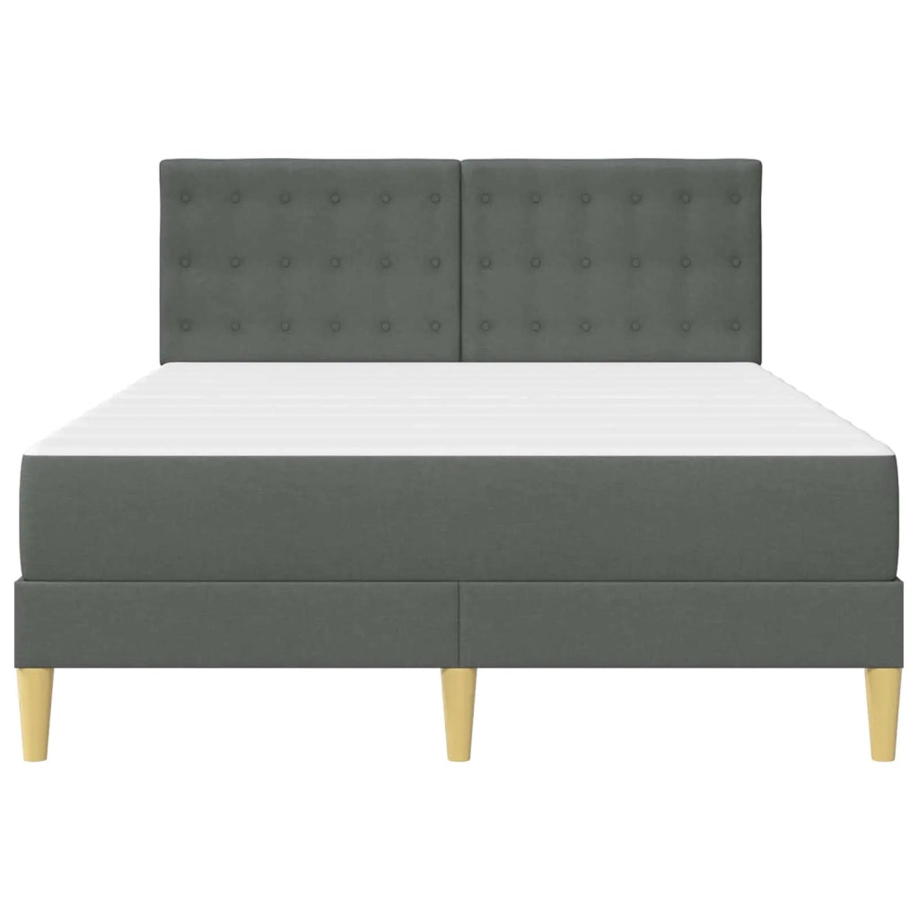 Struttura letto con materasso Grigio scuro 140 x 190 cm Tessuto