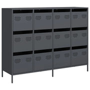 Credenza | Madia | Buffet da pranzo | Armadio da pranzo Antracite 135x39x103,5 cm in Acciaio Laminato a Freddo
