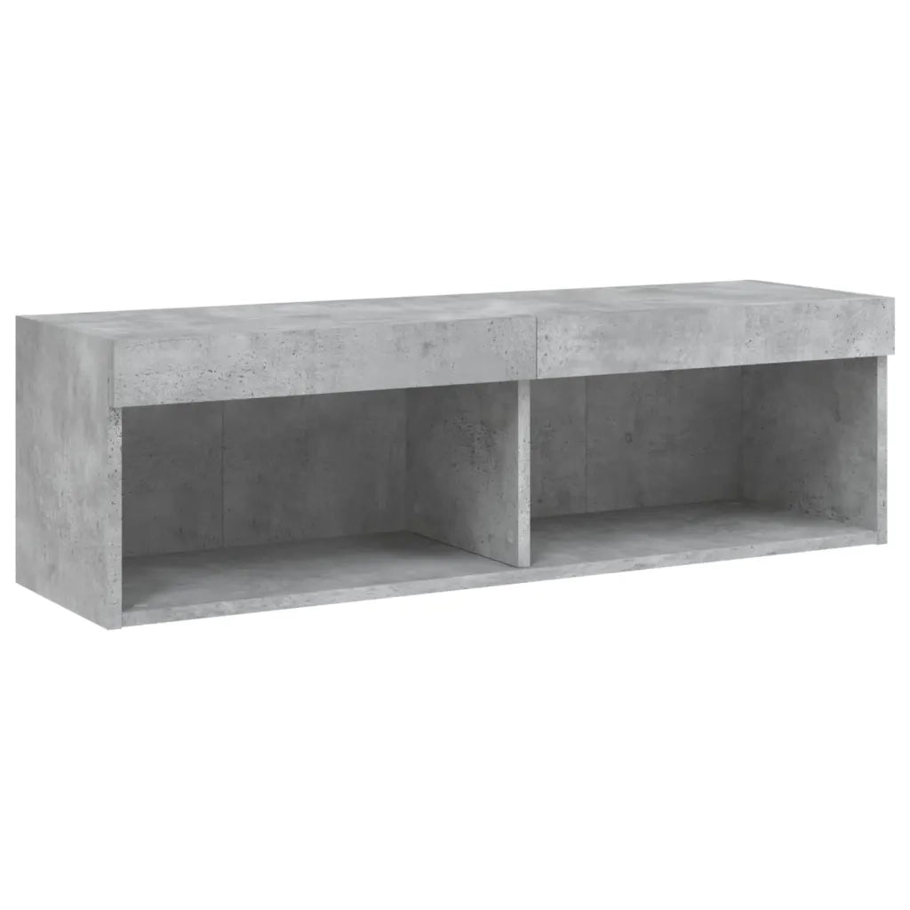 Mobili TV a Muro con LED 5pz Grigio Cemento Legno Multistrato 3216693