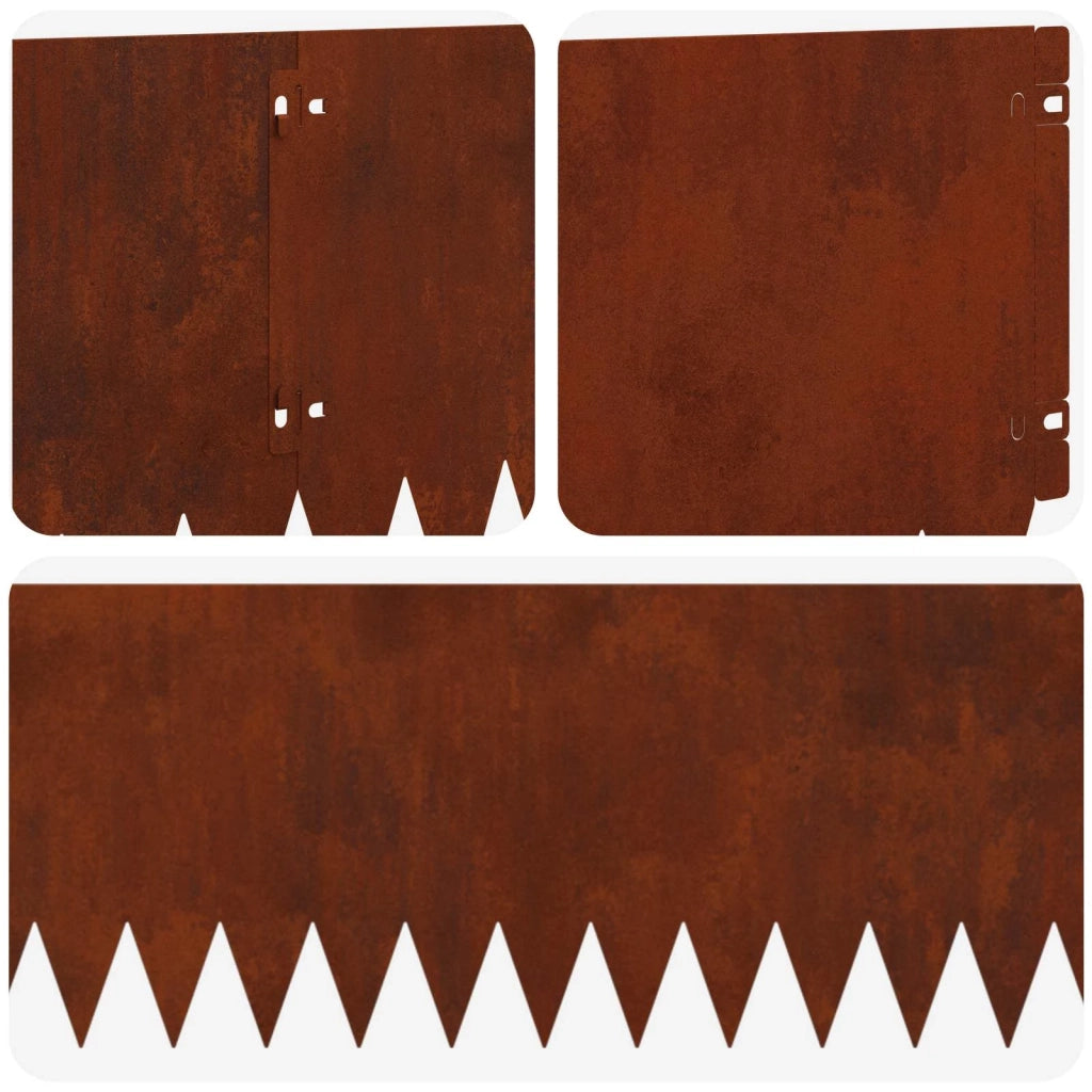 Bordura per Prato 10 pcs 103 x 25 cm Acciaio Ruggine 8008502
