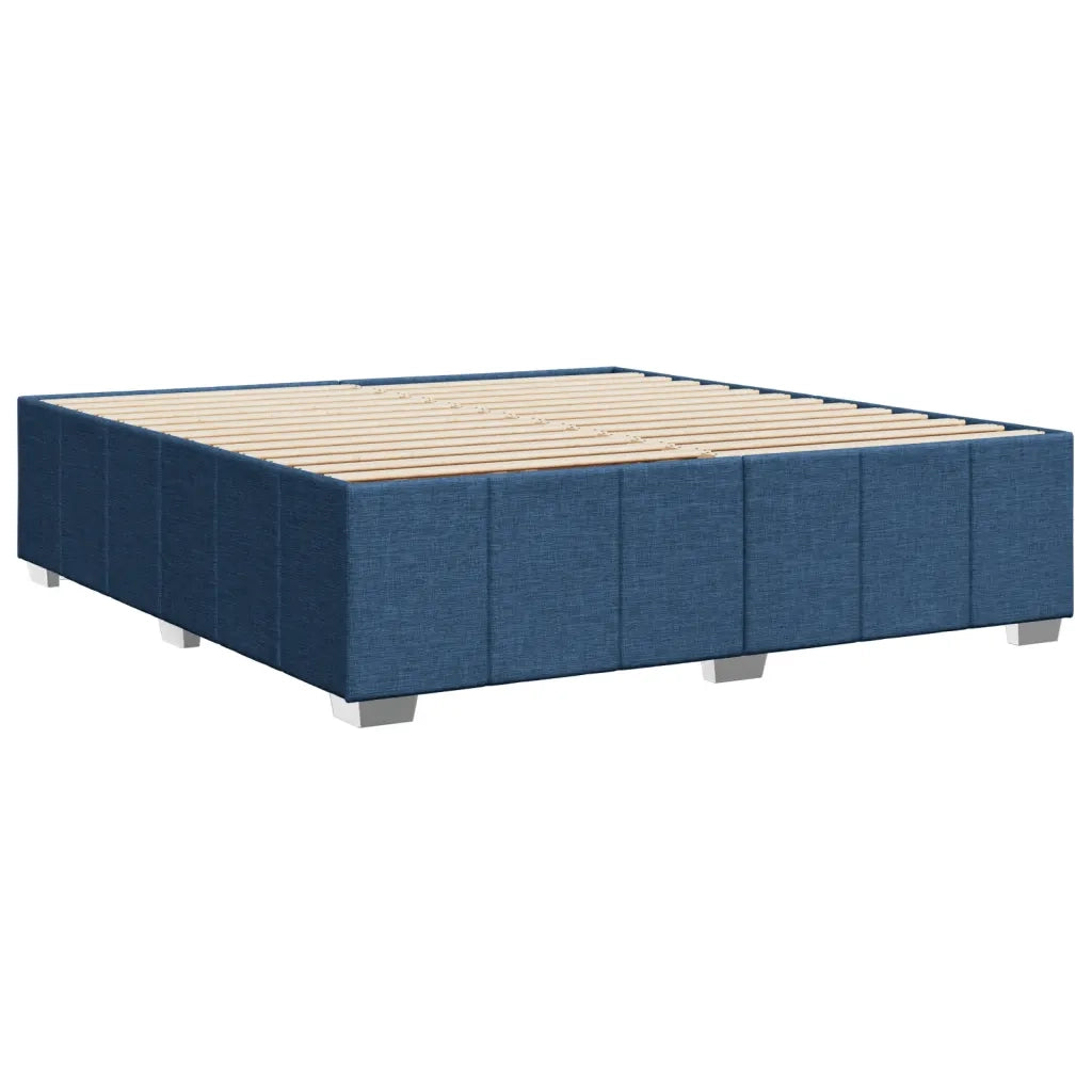 Letto matrimoniale | Letto per adulti | Giroletto senza Materasso Blu 200x200 cm in Tessuto