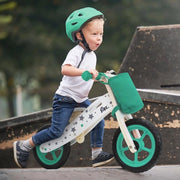 Ciclo per Bambini in Legno con Sedile Regolabile, Pneumatici EVA Resistenti, Include Borsa e Campanello