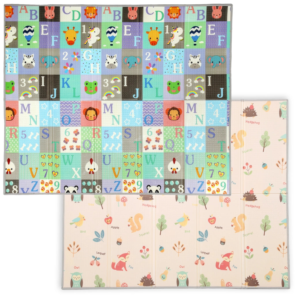 Tappeto per Bambini 0-3 Anni con Numeri e Lettere e Superficie Impermeabile. in XPE Multicolore. 180x150x1 cm