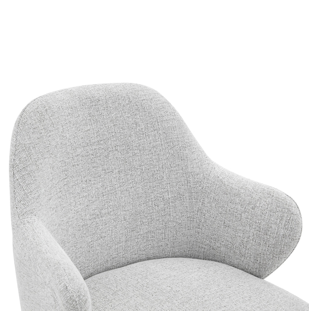 Set di 2 sedie da pranzo 83 cm con schienale avvolgente in tessuto e metallo grigio chiaro e nero