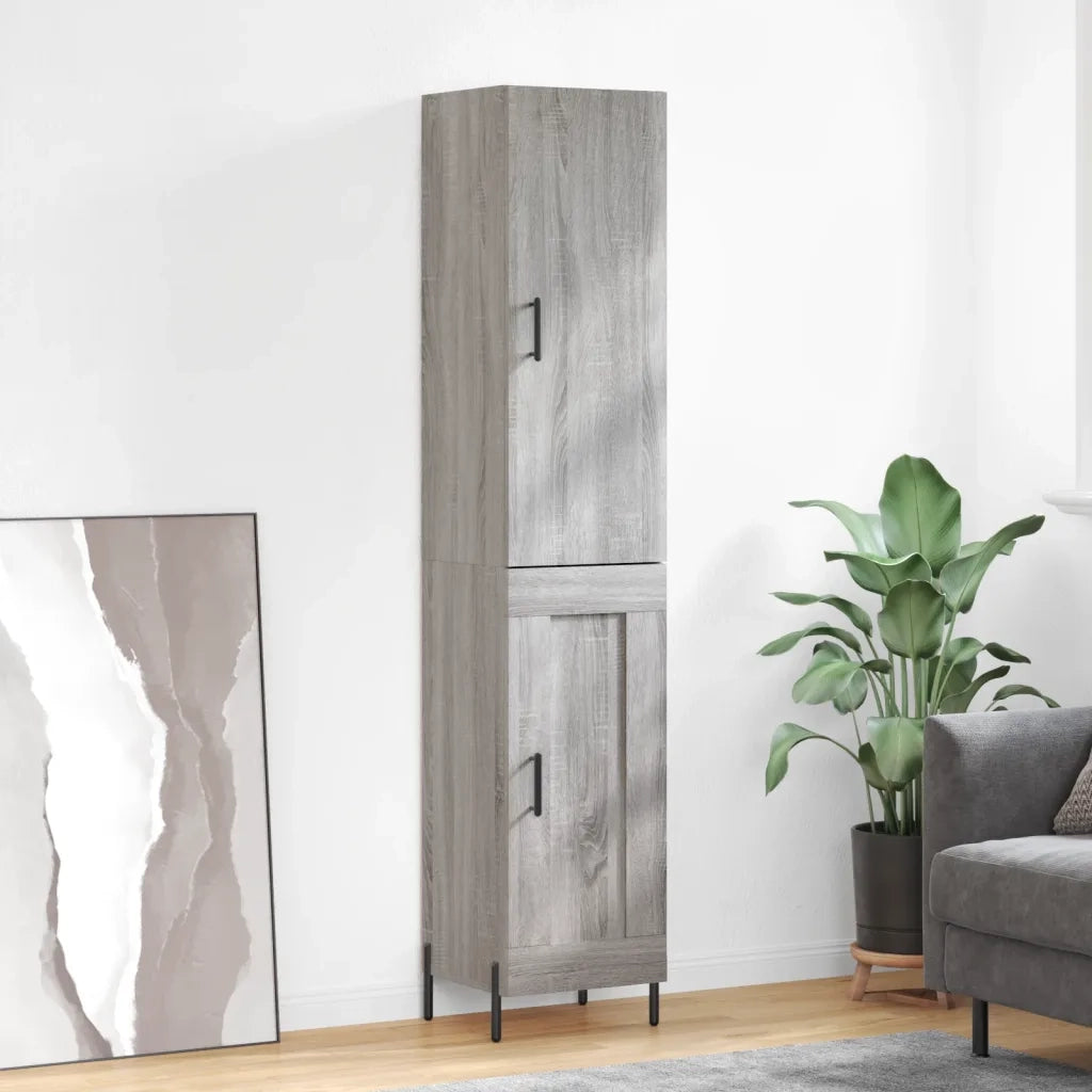 Credenza | Madia | Buffet da pranzo | Armadio da pranzo Grigio Sonoma 34,5x34x180 cm in Legno Multistrato