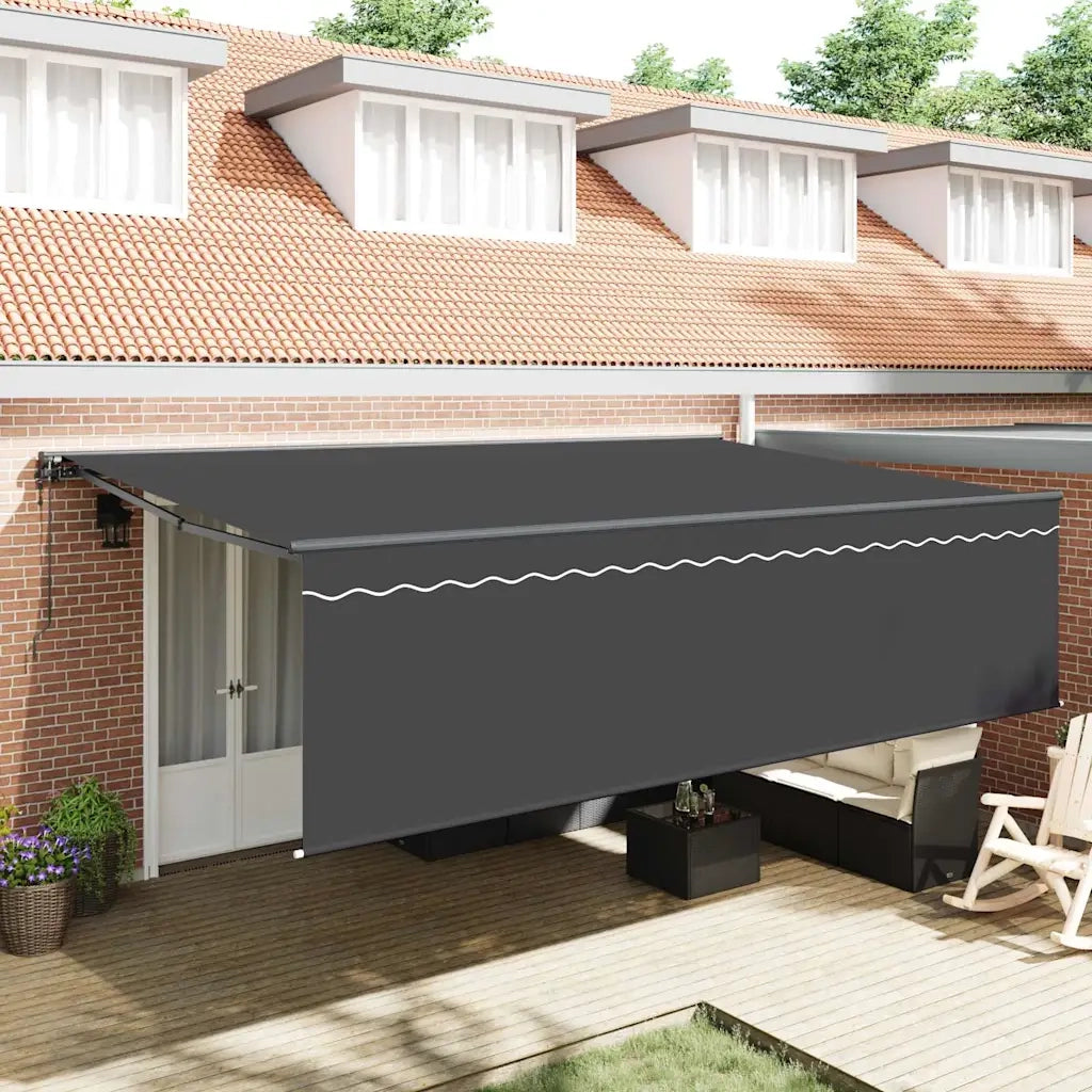 vidaXL Tenda Retrattile Manuale Antracite 500 × 300 cm Tessuto