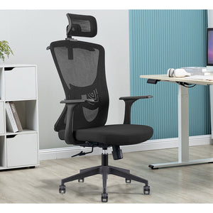 Sedia Poltrona Direzionale da Ufficio in Similpelle Nera