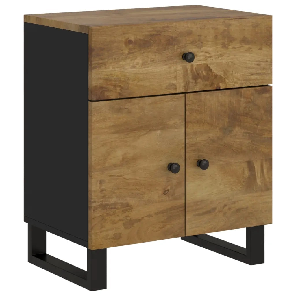 Comodino 50x33x60cm Legno Massello di Mango e Legno Multistrato 350671