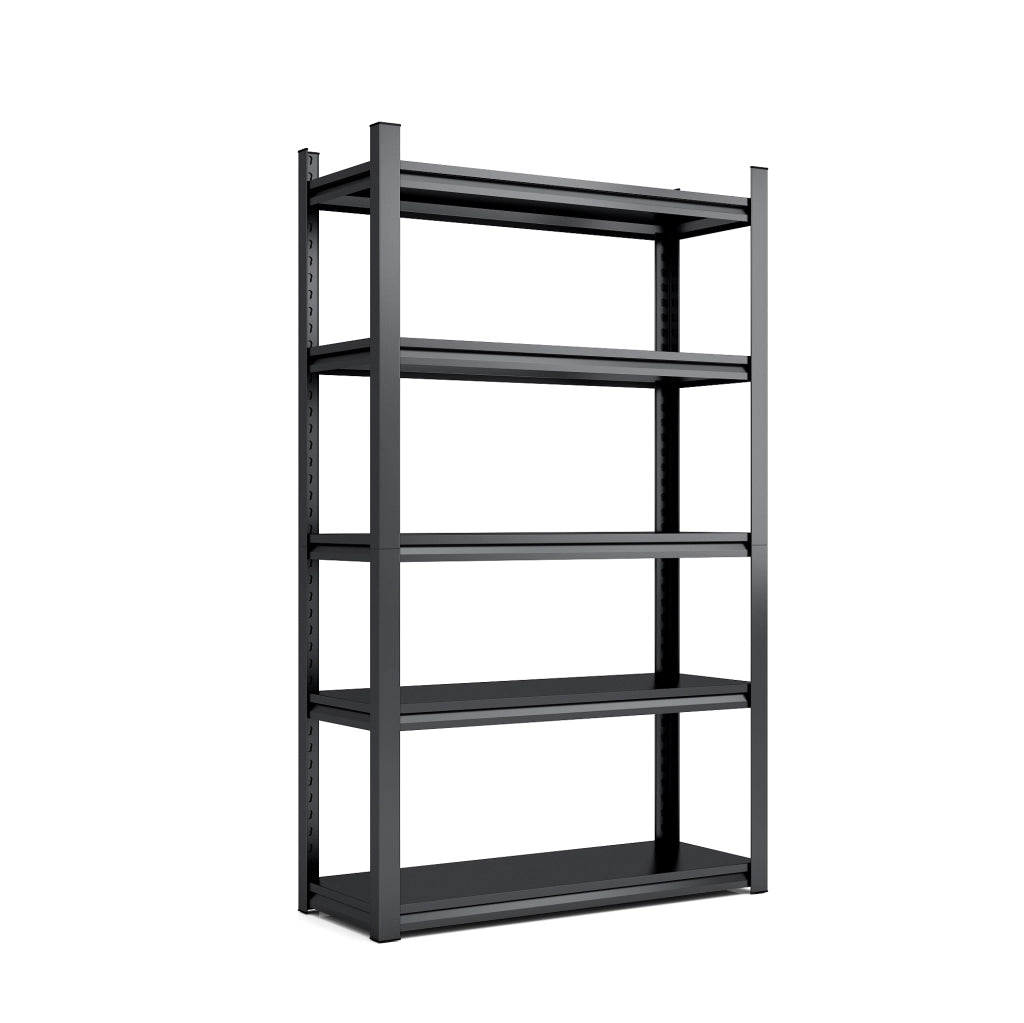 Scaffale metallico 198x120x45.7 cm regolabile in altezza in acciaio nero