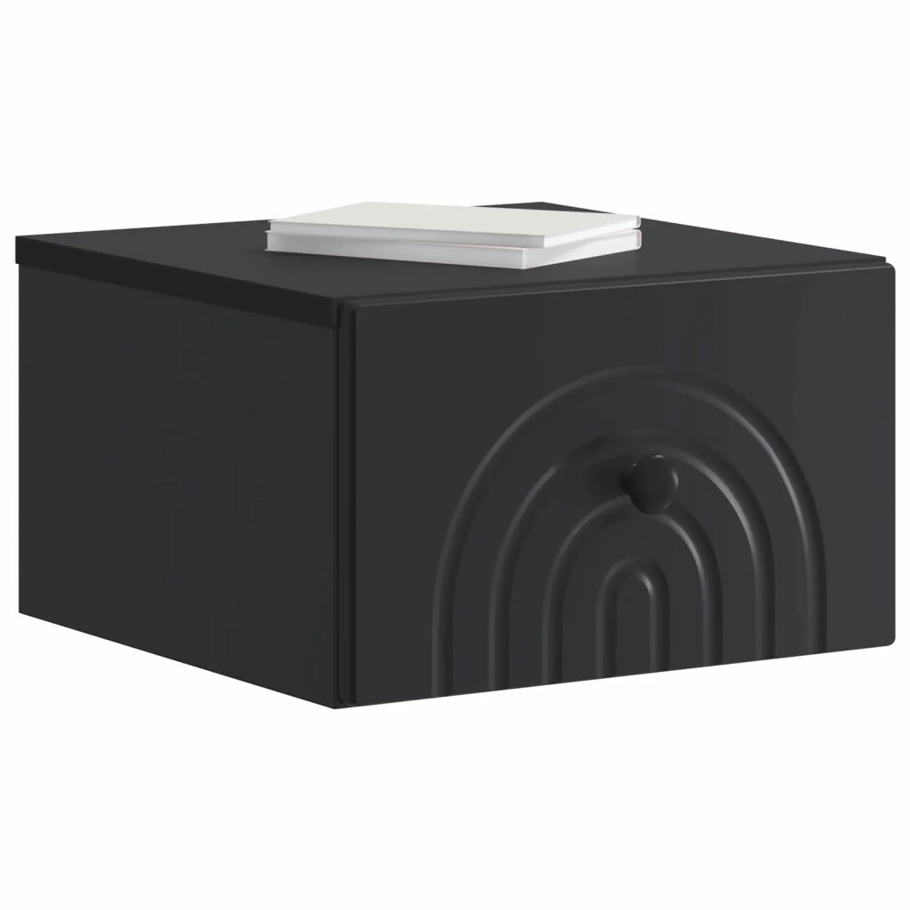 Mobiletto da notte a muro con cassetto Nero 33 x 34,5 x 20 cm 898087