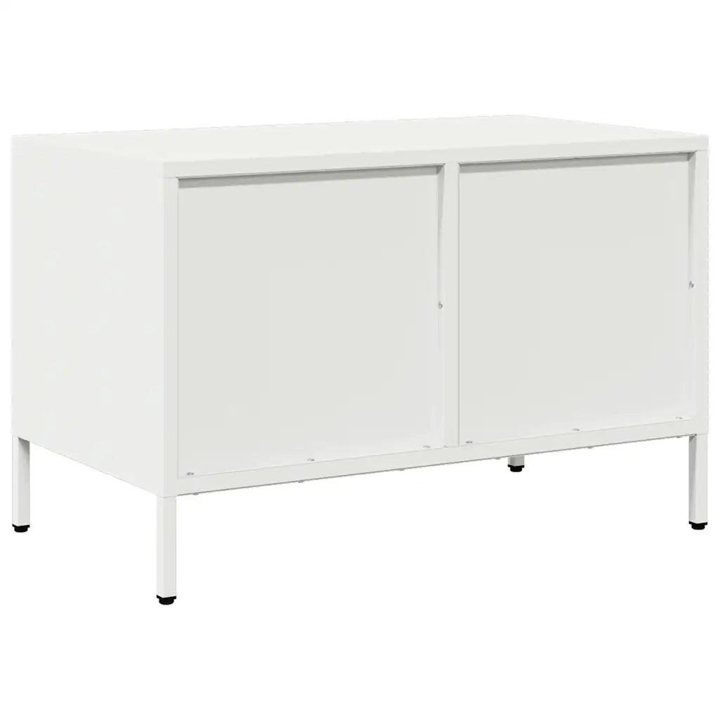 Mobile TV Bianco 68x39x43,5 cm in Acciaio Laminato a Freddo 851237