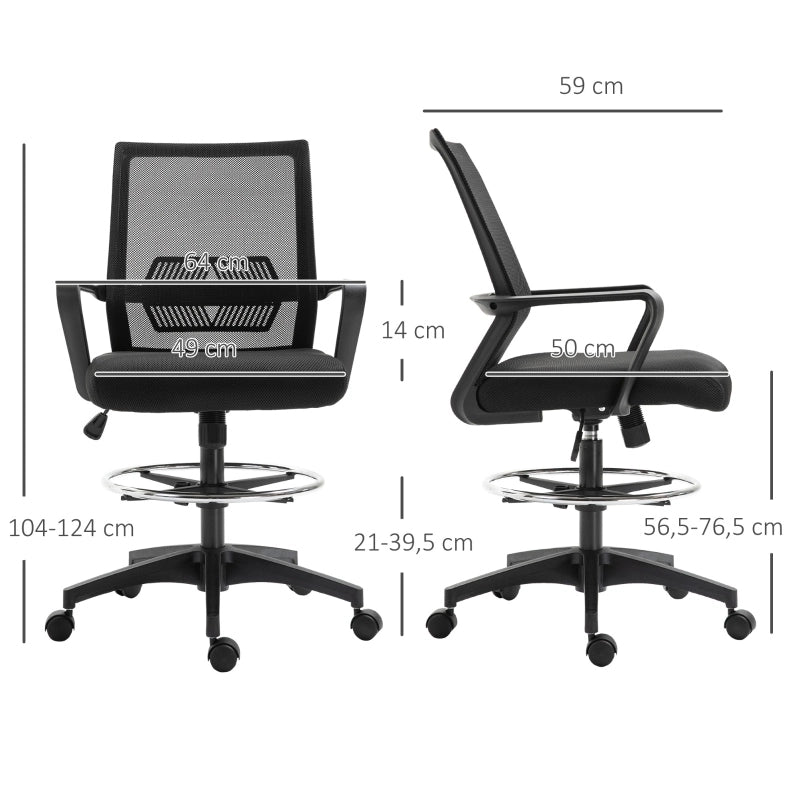 Sedia da ufficio ergonomica nera con poggiapiedi regolabile