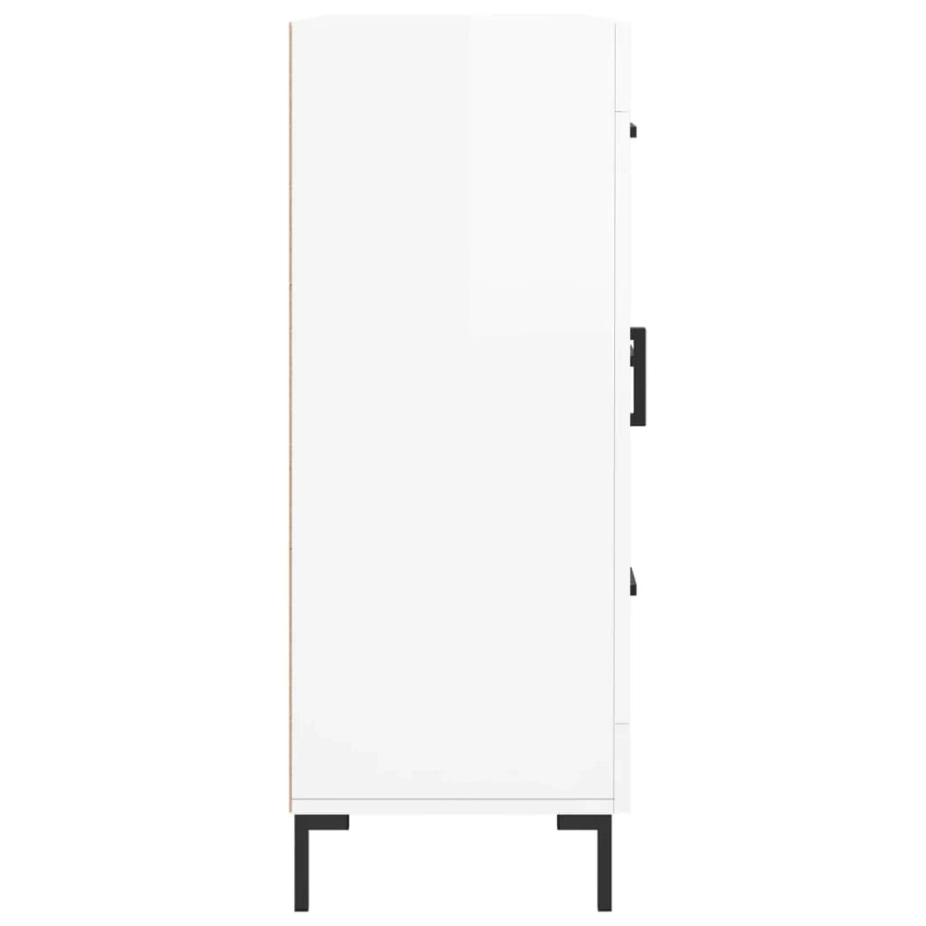 Buffet credenza cassettiera mobiletto mobile contenitore organizer per cucina soggiorno finitura lucida 69,5 x 34 x 90 cm legno ingegnerizzato bianco 02_0030694