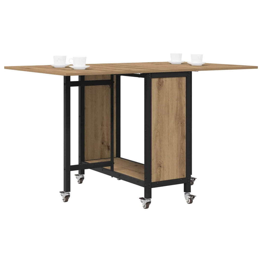Tavolo da pranzo pieghevole con ruote 130 x 80 x 76,5 cm 8006048