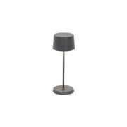 Zafferano Olivia Pro Micro Lampada a led da tavolo Grigio scuro ricaricabile e dimmerabile