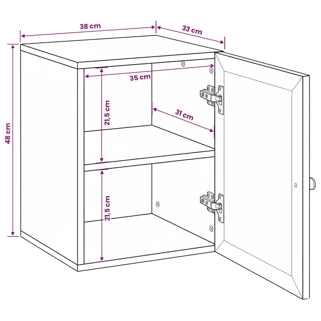 vidaXL Mobile da Bagno con porta Marrone chiaro 38 x 33.5 x 160 cm