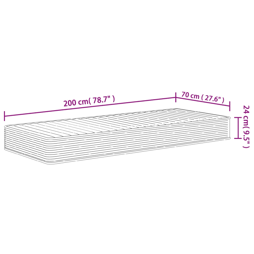 Materasso in Schiuma Mediamente Morbido 70x200 cm 373017