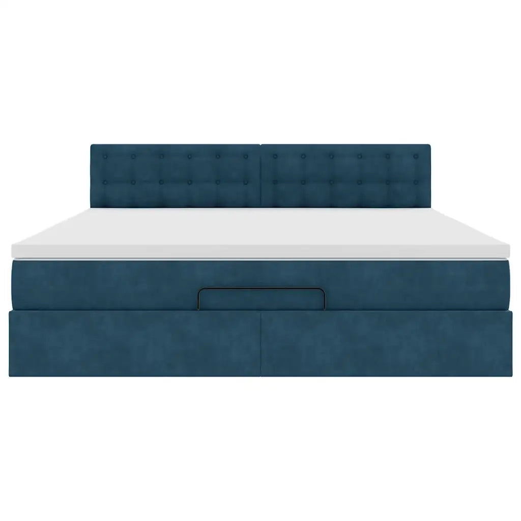 Struttura Letto Pouf con Materasso 180x200 cm in Velluto 3312786